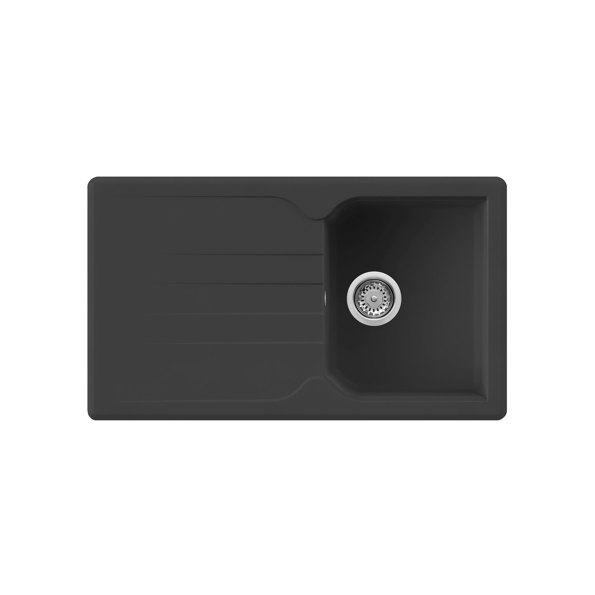 Lavello cucina 1 vasca dx con gocciolatoio, nero