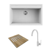 Desiderata S White + Complement 340 Navis Cutting Board + Venus White