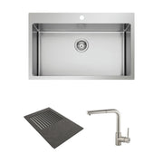 Deus M + Complement Linear 280 Petra Cutting Board + Aster Nickel