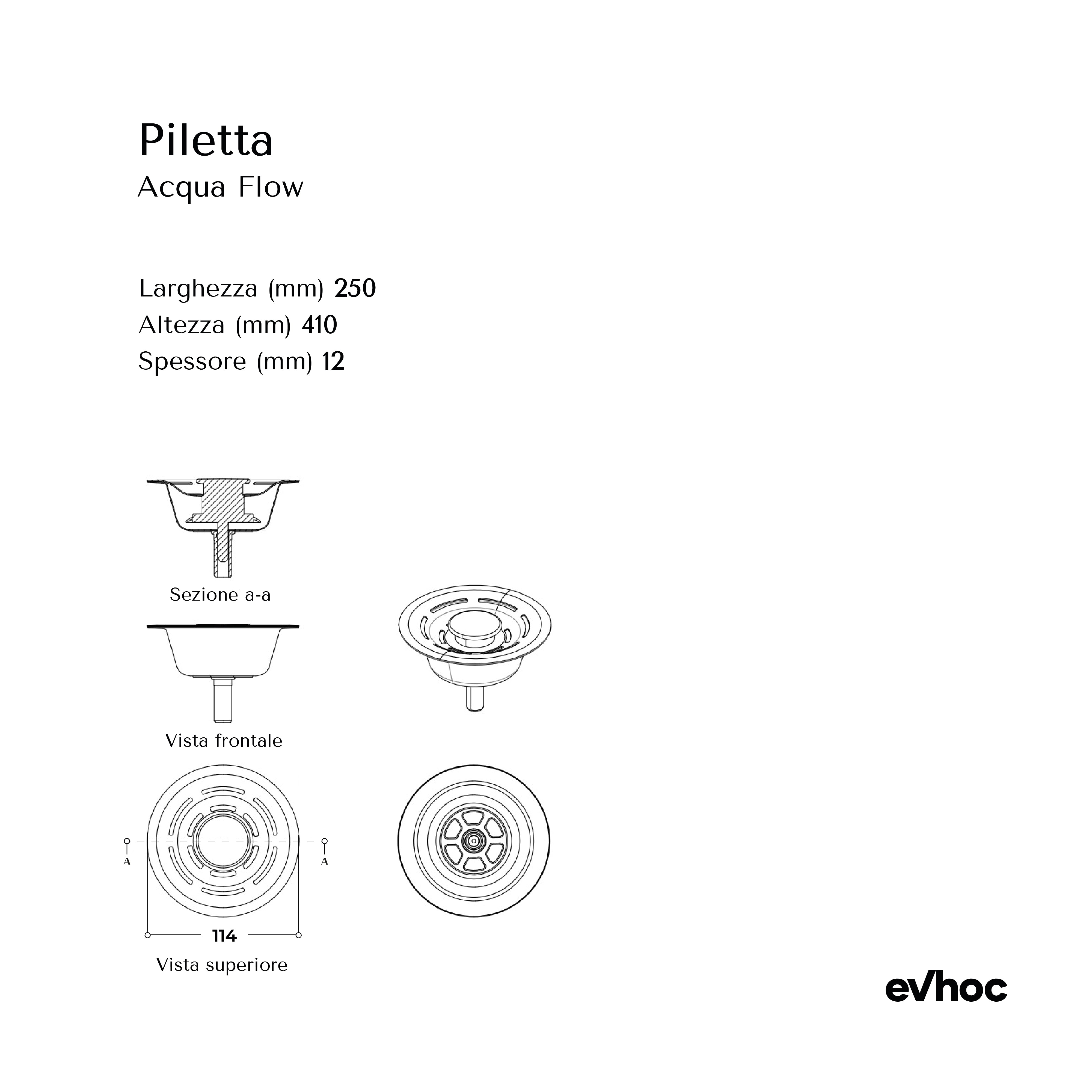 Acqua Flow Total Black Strainer