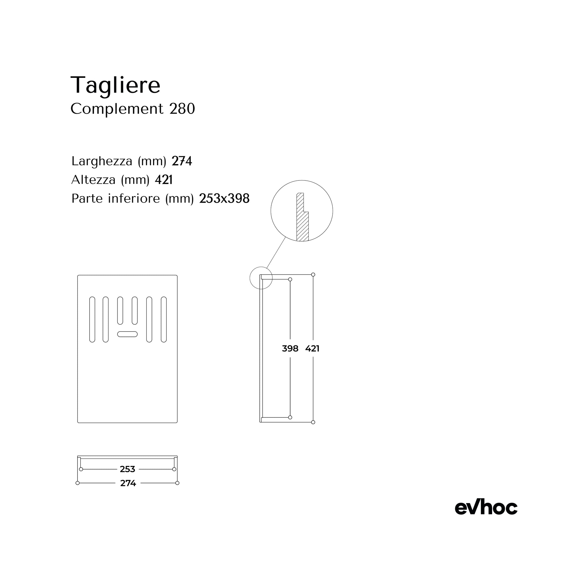 Tagliere EVHOC COMPLEMENT LINEAR 280 - Multifunzione Per Lavello 42x27.4 Cm Tagliere EVHOC COMPLEMENT LINEAR 280 - Multifunzione Per Lavello 42x27.4 Cm