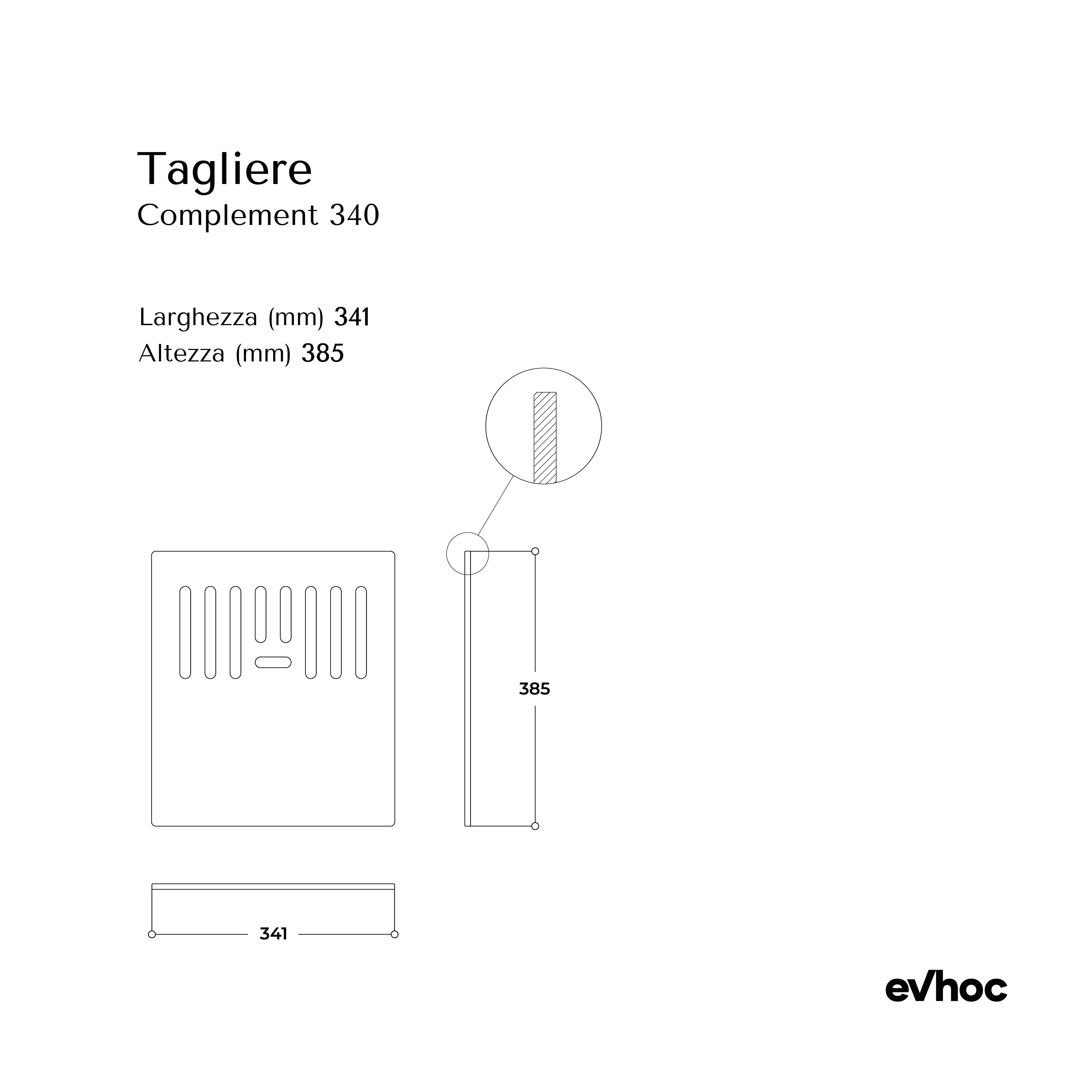 COMPLEMENT 340 - Tagliere in hpl 34x38,5 cm