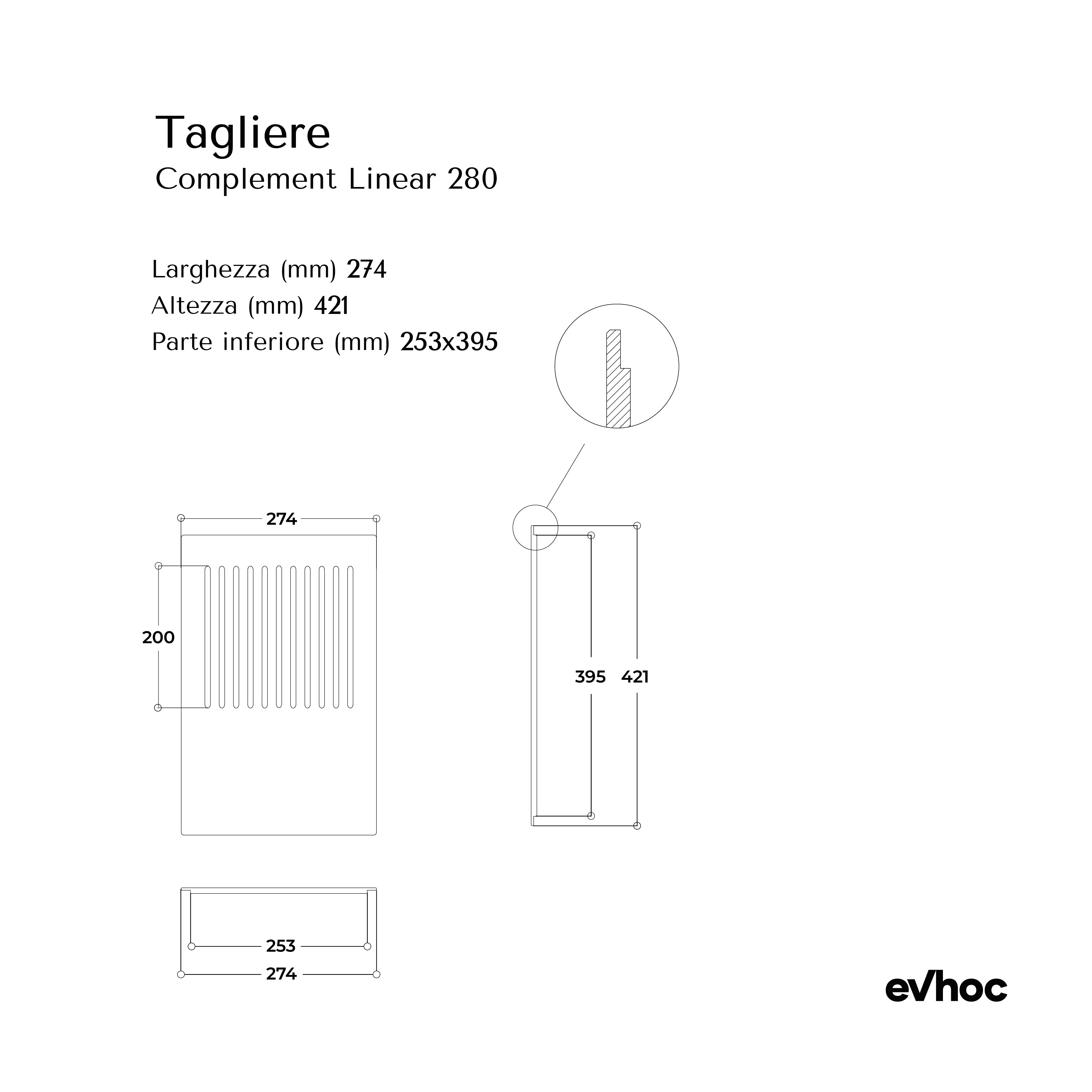 CUTTING BOARD COMPLEMENT LINEAR 280