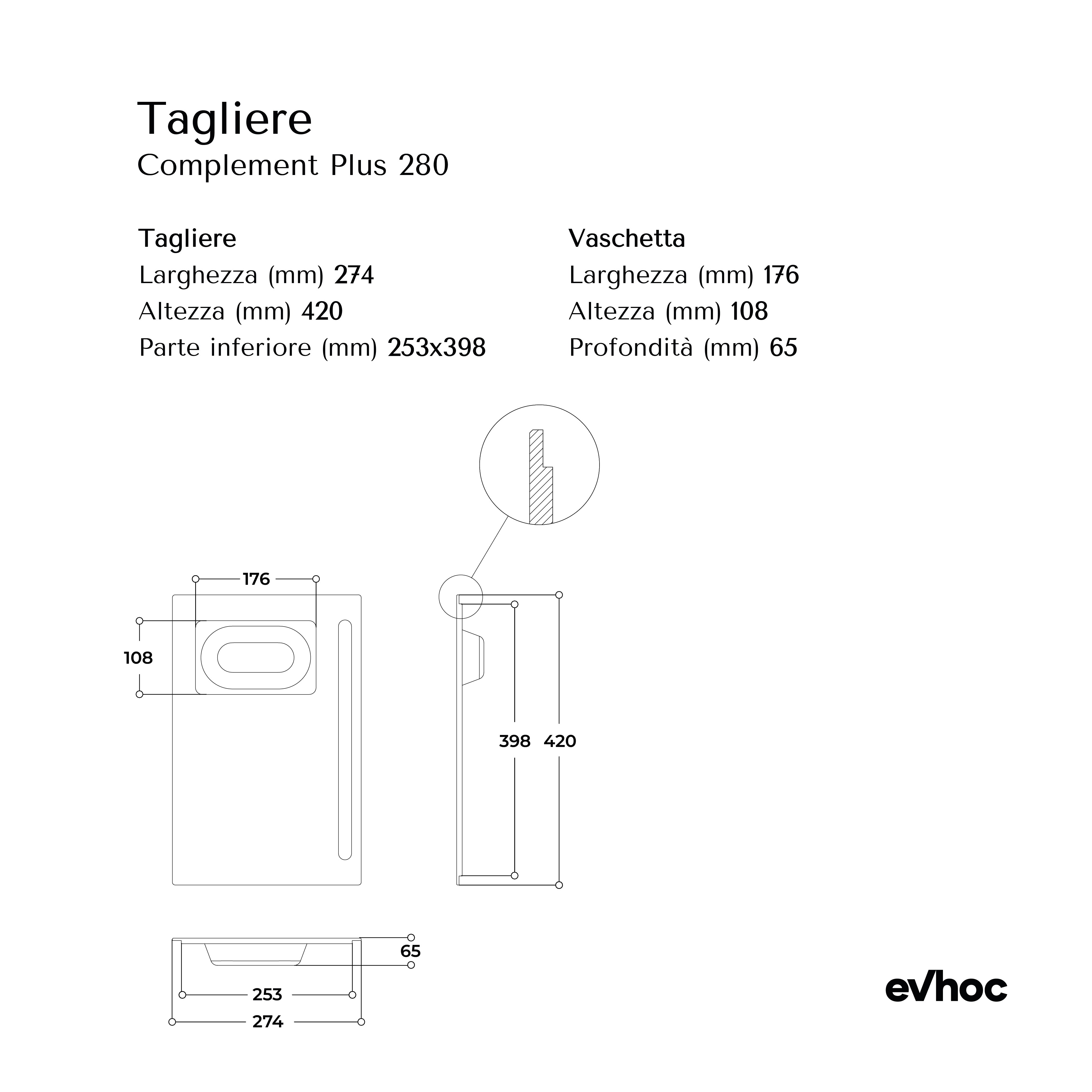 CUTTING BOARD COMPLEMENT PLUS 280