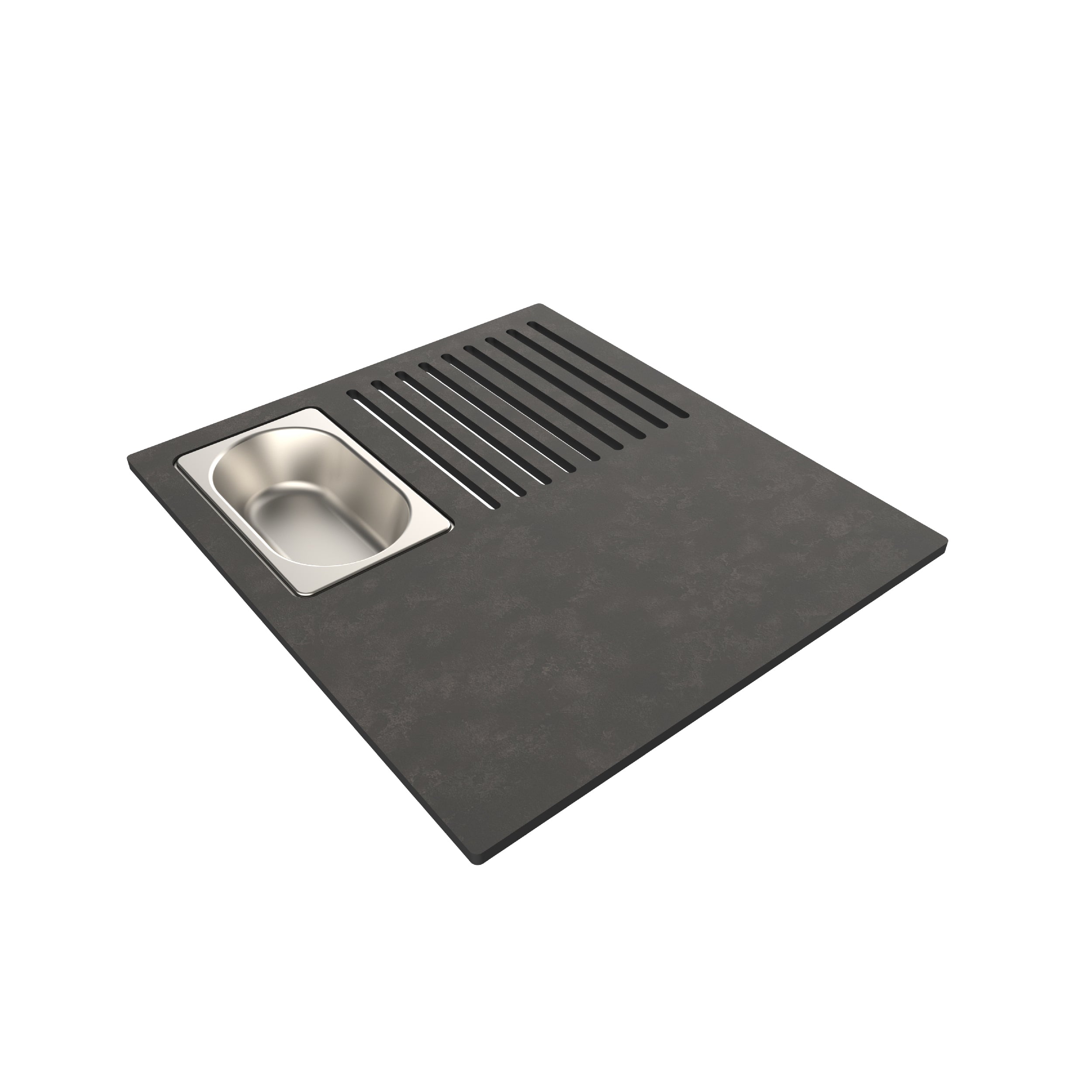 Desiderata S Black + Complement Plus 340 Petra Cutting Board + Hippo Black