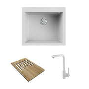 Unicum S Inset White + Cutting Board Complement 280 Navis + Lotus White