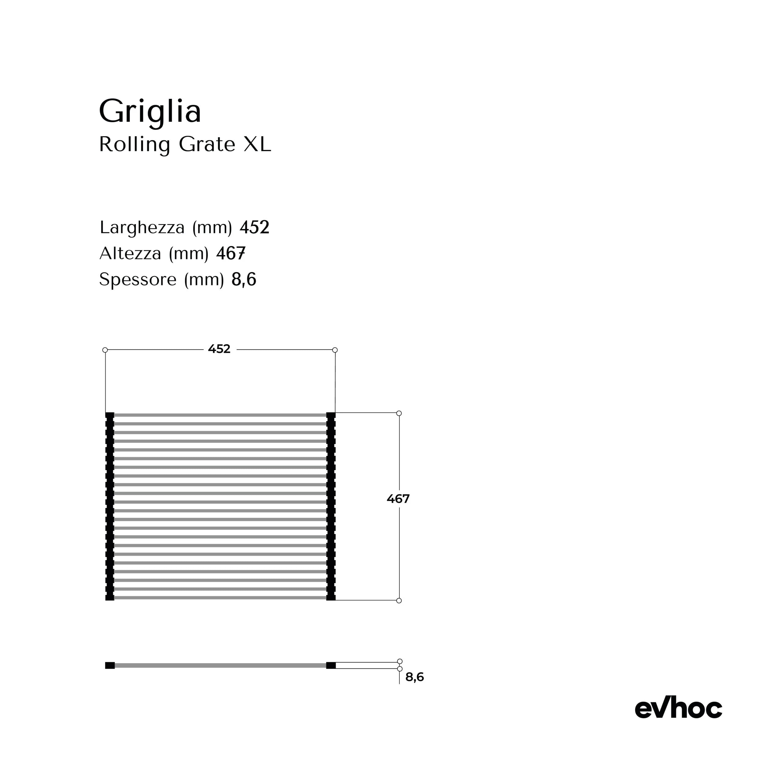 scheda tecnica griglia arrotolabile per lavello rolling grate xl