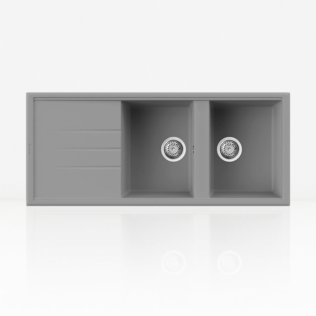 ADHOC L - Lavello in Kuarzite effetto granito Sopratop 116×50 cm