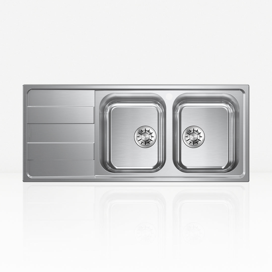 AURA L - Lavello in acciaio inox Sopratop 116x50 cm