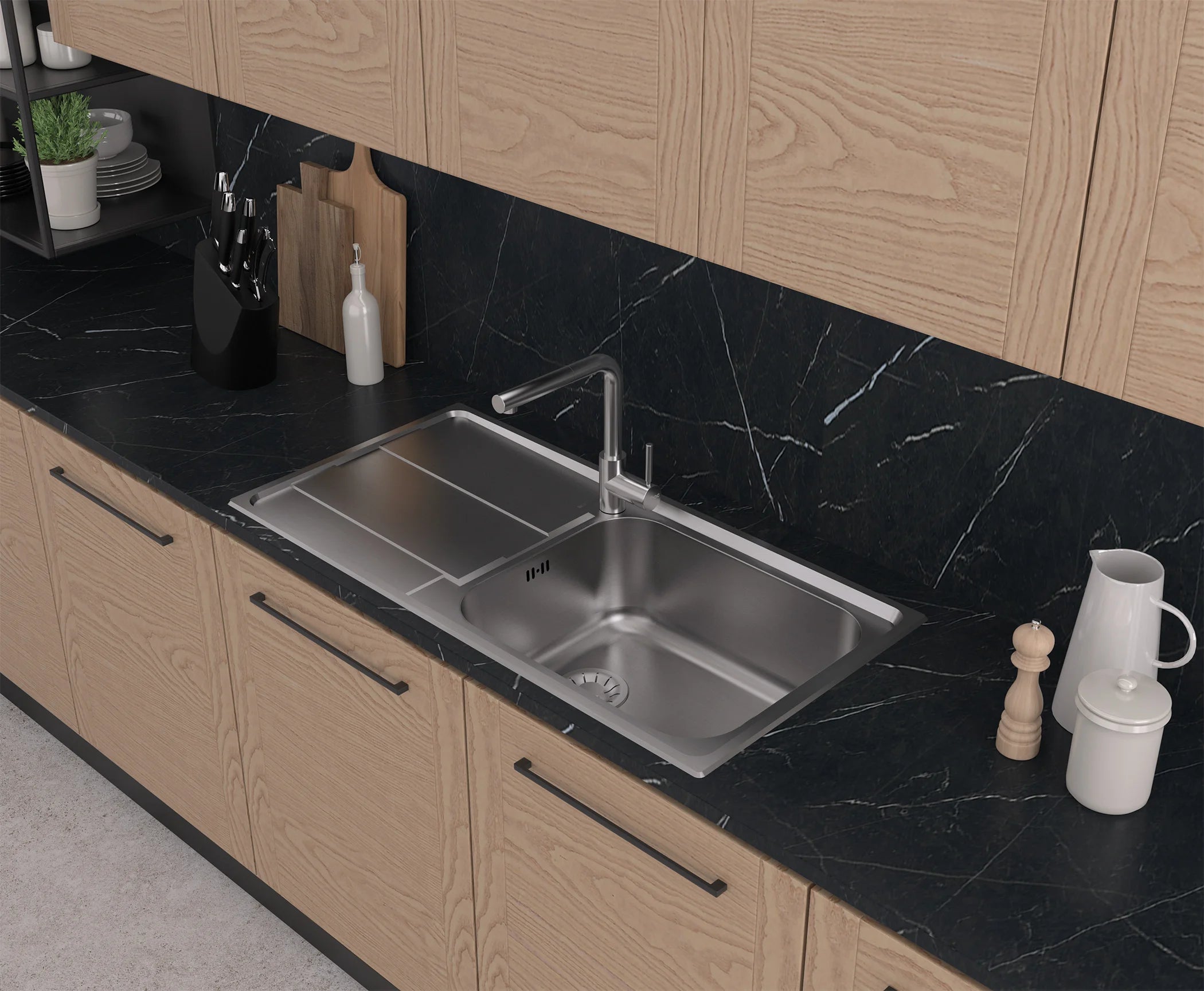 AURA M - Lavello in acciaio inox Sopratop 100x50 cm