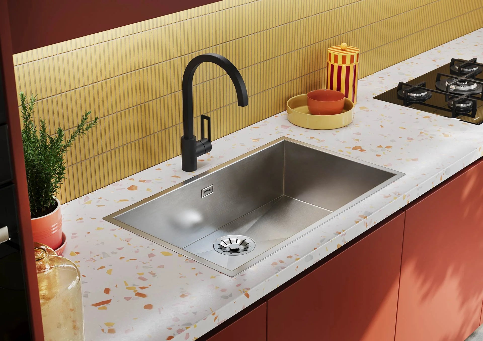 ETHNA M - Lavello in acciaio inox Sopratop 74x44 cm