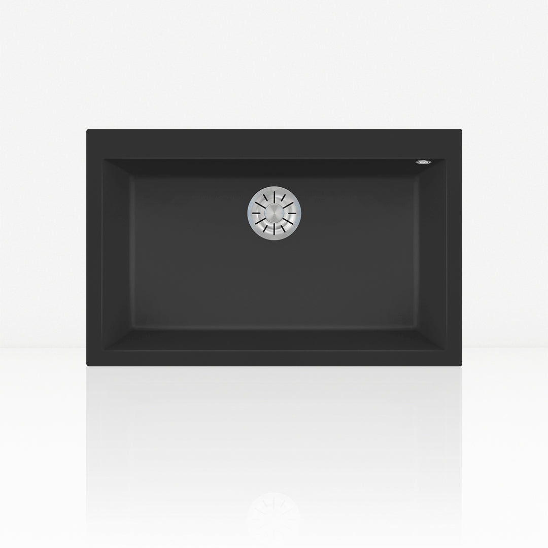 lavello in kuarzite sopratop unicum l nero