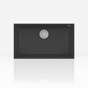 lavello in kuarzite sottotop unicum l nero