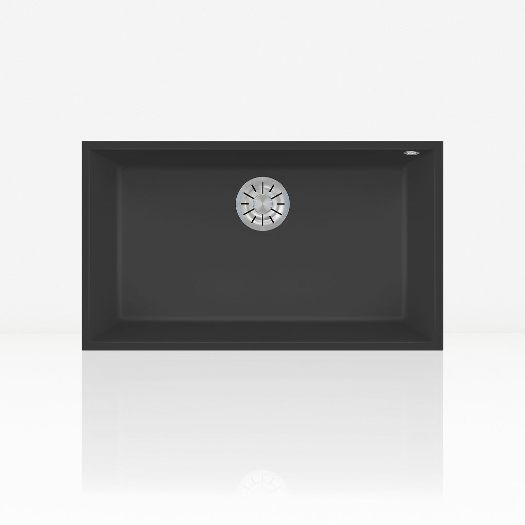 lavello in kuarzite sottotop unicum l nero