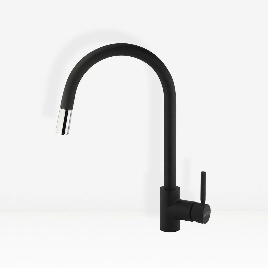 miscelatore da cucina con doccetta hippo nero