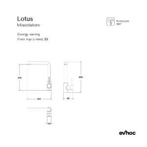LOTUS Scheda tecnica miscelatore da cucina Lotus