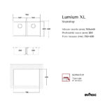 Scheda tecnica lavello cucina 2 vasche 74,5x44 acciaio inox