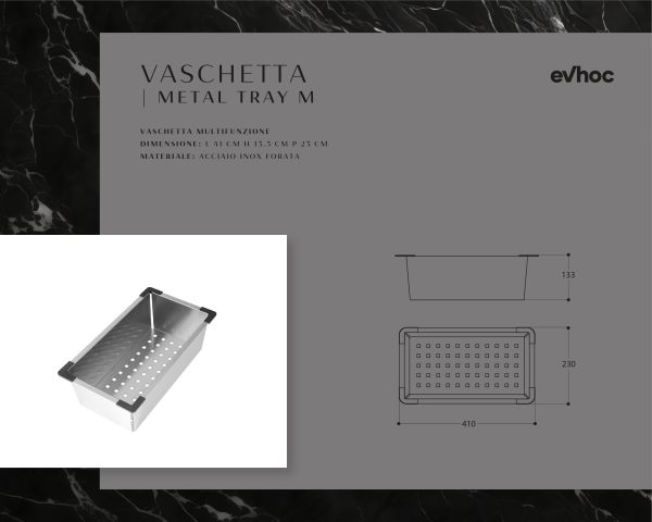 Vaschetta per lavelli METAL TRAY M – Evhoc