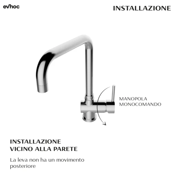 ANTARES | Miscelatore da cucina in ottone cromato | Evhoc