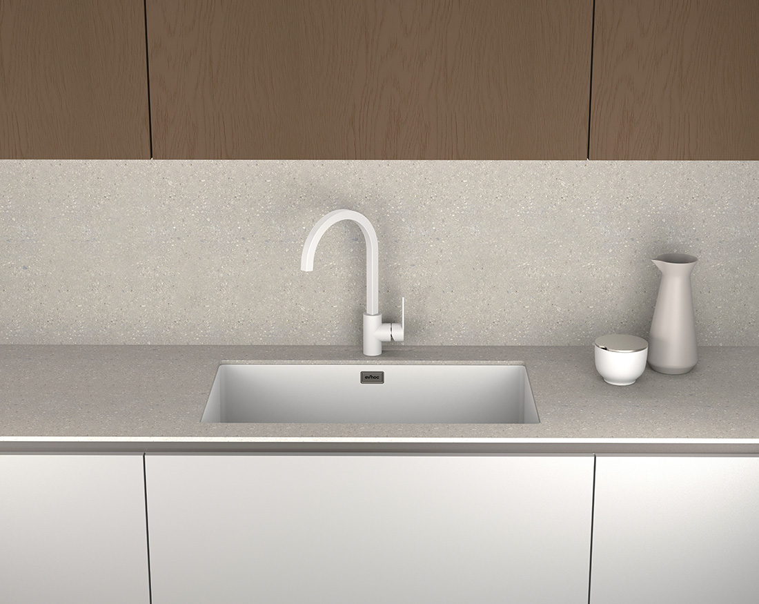 White Mixer Tap for a Design Kitchen