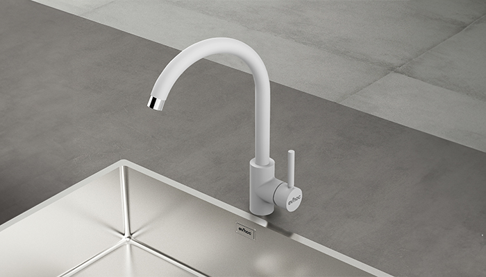 White Mixer Tap for a Design Kitchen