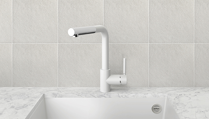 White Mixer Tap for a Design Kitchen